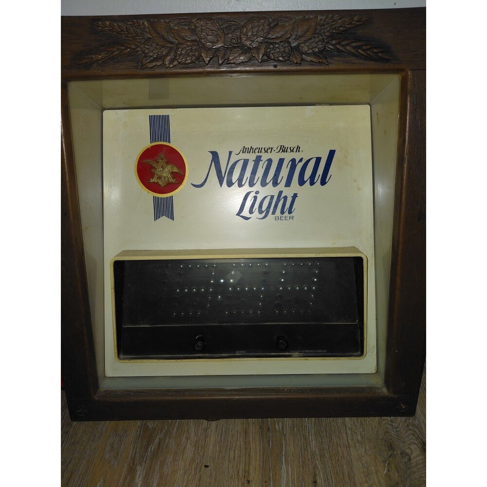RARE vintage 1970s/1980s Anheuser-Busch Natural Light lighted bar sign/Clock